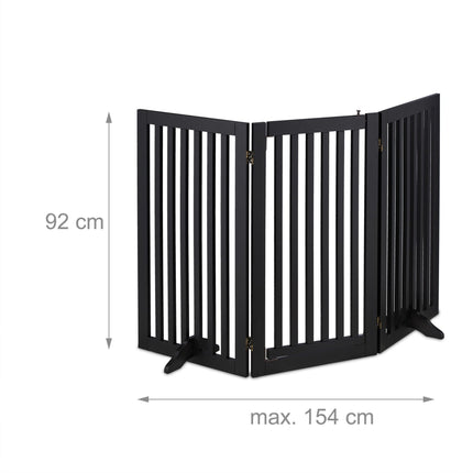 Black security gate with door 92 cm