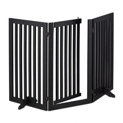 Black security gate with door 92 cm