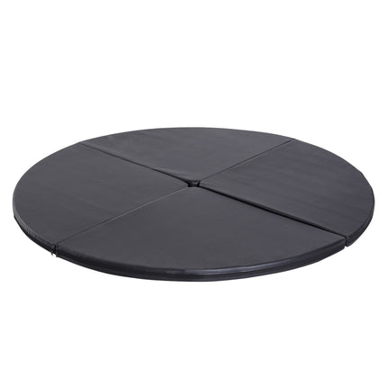 Schwarze, stoßdämpfende Tanzstangenmatte, Ø 150 cm, faltbar