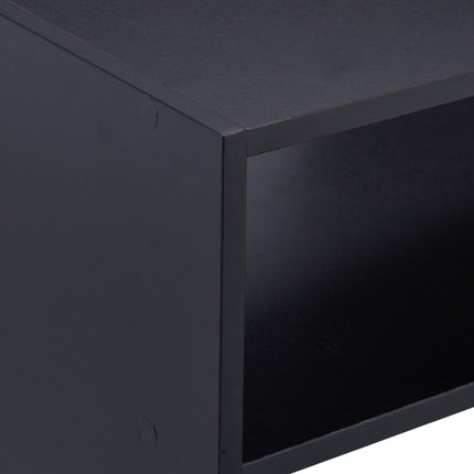 Black shoe shelf with 2 shelves