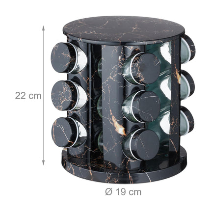 Black spice carousel in marble design