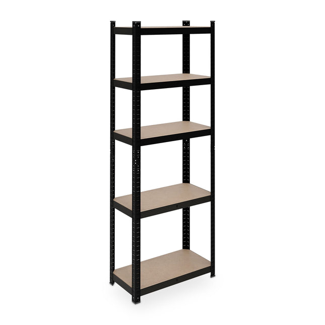 Black sturdy shelves with 5 levels