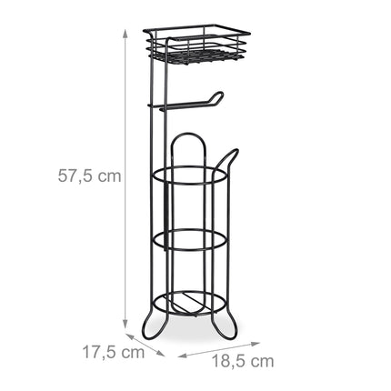 Porte-papier toilette noir sur pied