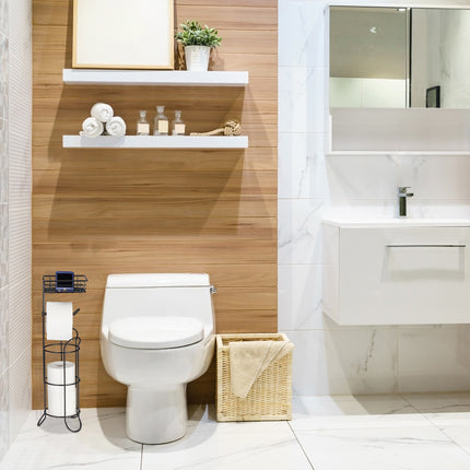Porte-papier toilette noir sur pied