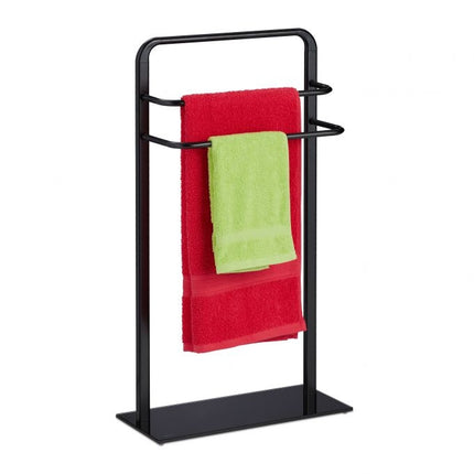 Black towel hanger with 3 bars