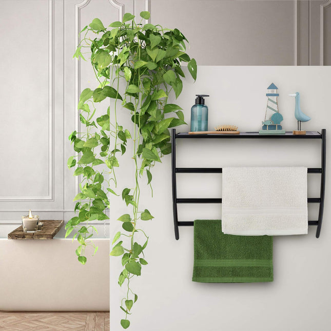 Black towel rail for the wall