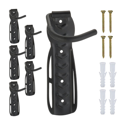 Schwarze Wandhalterung für Fahrräder - 6er-Set