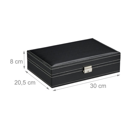 Schwarze Uhrenbox für 8 Uhren