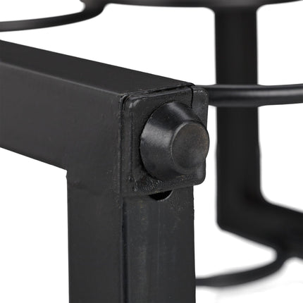 Black wine rack for 9 bottles