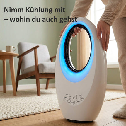 Bezlopatkový věžový ventilátor, tichý 36dB, oscilace 60, dálkové ovládání