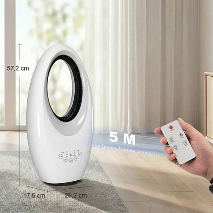 Bezlopatkový věžový ventilátor, tichý 36dB, oscilace 60, dálkové ovládání