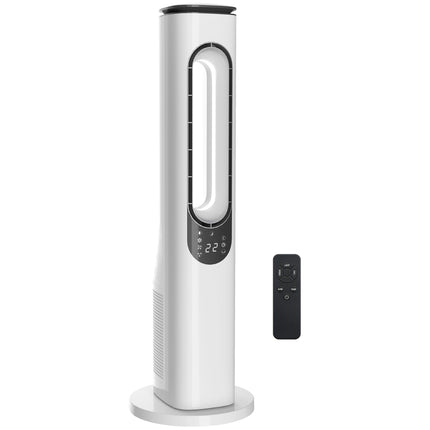 Bladeless Tower Fan with 15-Hour Timer, Quiet 35 dB, White