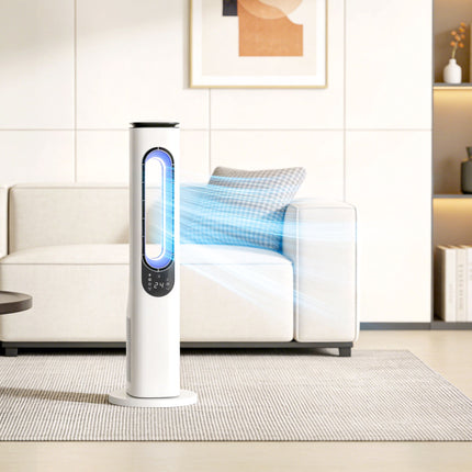 Bladeless Tower Fan with 15-Hour Timer, Quiet 35 dB, White