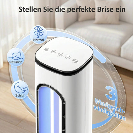 Bladeless Tower Fan with 15-Hour Timer, Quiet 35 dB, White