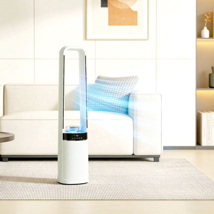 Turmventilator ohne Rotorblätter mit Fernbedienung, 45°-Oszillation, Timer