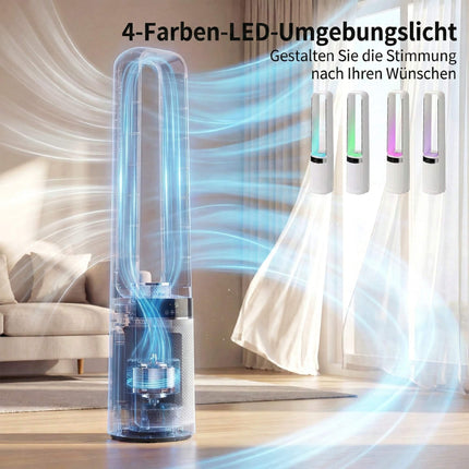 Turmventilator ohne Rotorblätter mit Fernbedienung, 45°-Oszillation, Timer