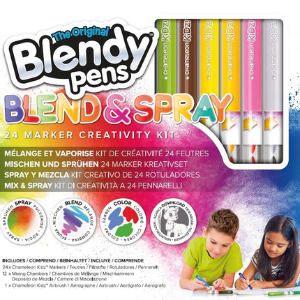 Blendy Pens Stationery Set Markers Blend And Spray, 24 Pcs