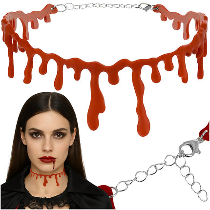 Bloody Halloween Choker Necklace, Adjustable Costume Accessory