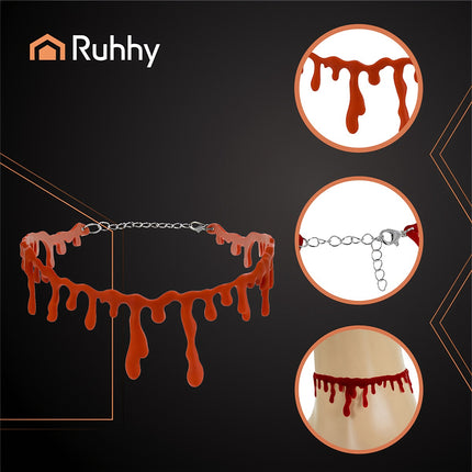 Bloody Halloween Choker Necklace, Adjustable Costume Accessory