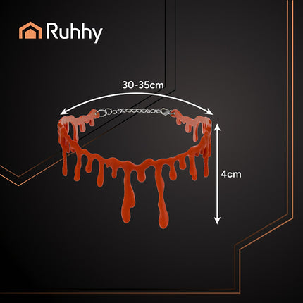 Bloody Halloween Choker Necklace, Adjustable Costume Accessory