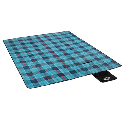 Blue Chequered Picnic Mat, 250x200 cm, PE Alu