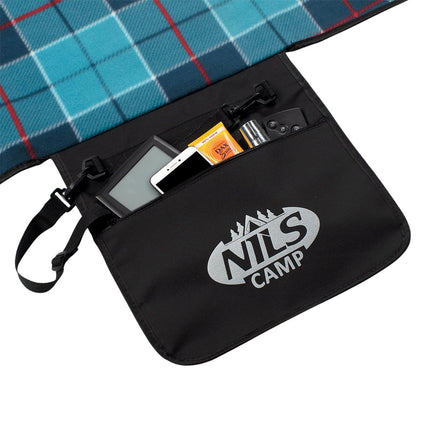 Blue Chequered Picnic Mat, 250x200 cm, PE Alu