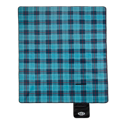 Blue Chequered Picnic Mat, 250x200 cm, PE Alu