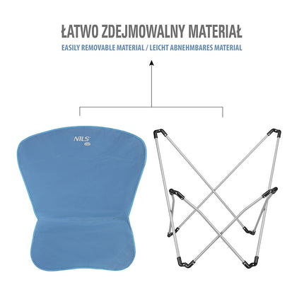 Blue Folding Camping Chair, Lightweight, Portable