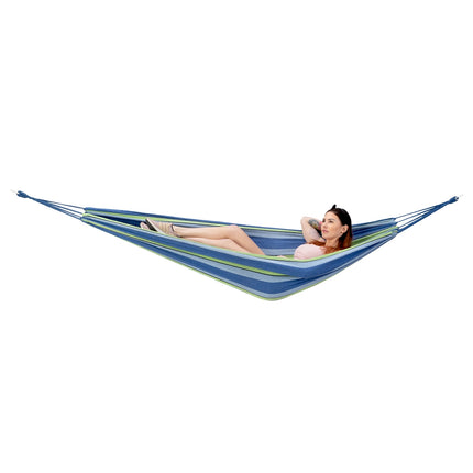 Blau-grüne Hängematte, 120 cm breit, Baumwoll-Polyester-Mischgewebe