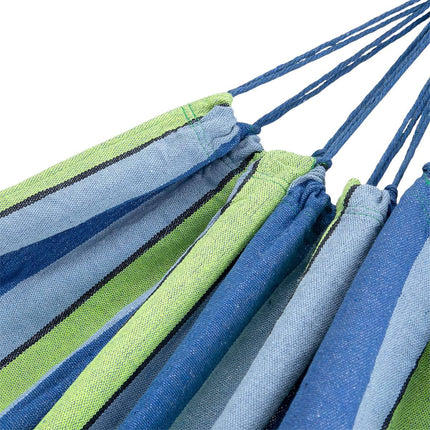 Blau-grüne Hängematte, 120 cm breit, Baumwoll-Polyester-Mischgewebe