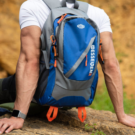 Blue Hiking Backpack, 30L Capacity, Lightweight