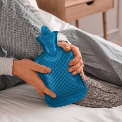 Blue Hot Water Bottle 1L – Leak-Proof, Pain Relief
