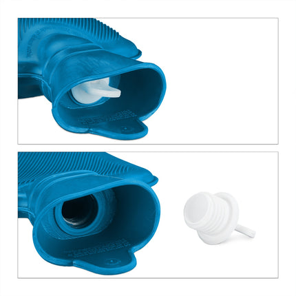 Blue Hot Water Bottle 1L – Leak-Proof, Pain Relief