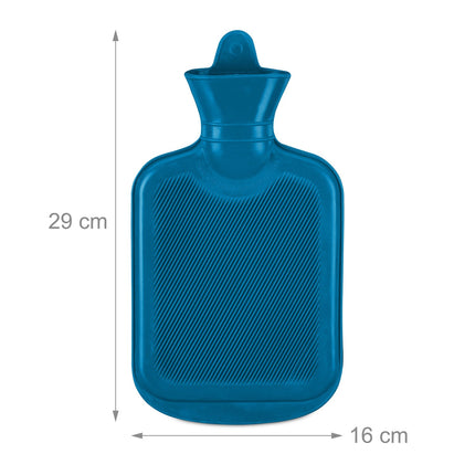 Blue Hot Water Bottle 1L – Leak-Proof, Pain Relief