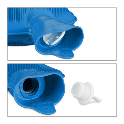 Blaue Wärmflasche 2L