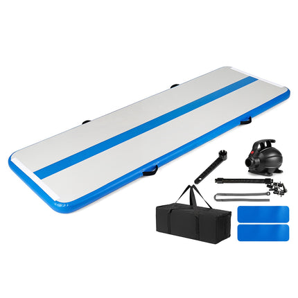 Blue Inflatable Gymnastics Mat with Electric Pump, PVC