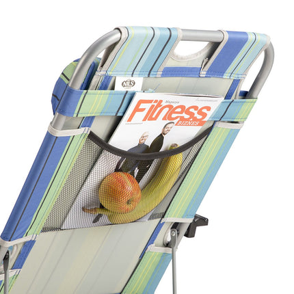 Zahradní lehátko modré, polohovací