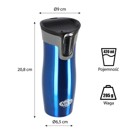 Blue Thermal Cup, 300ml, Insulated Stainless Steel