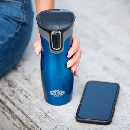 Blue Thermal Cup, 300ml, Insulated Stainless Steel
