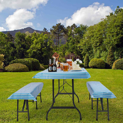 Blau-weißes Wachstuch-Set 3-teilig