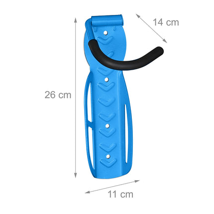 Lot de 2 supports muraux bleus pour vélo