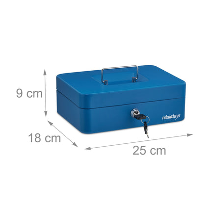 Blue cash drawer with coin counter