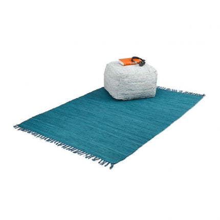 Blue cotton rag rug