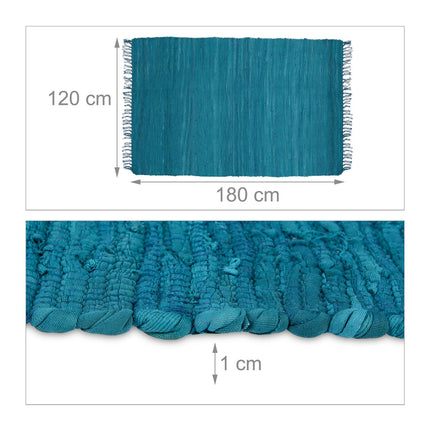 Blue cotton rag rug