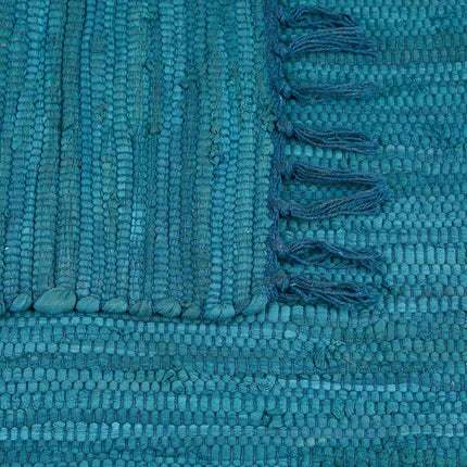Blue cotton rag rug