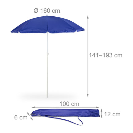 Blauer Sonnenschirm 160 cm