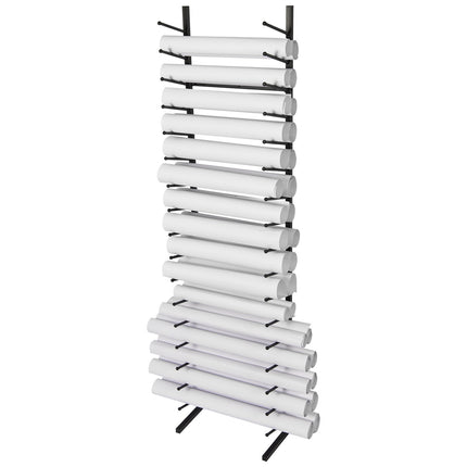 Blueprint Storage Rack, Wall-Mount 16-Tier Metal Holder