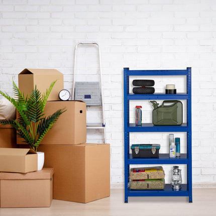 Blue strong metal shelves 5 levels