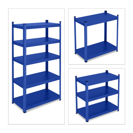 Blue strong metal shelves 5 levels