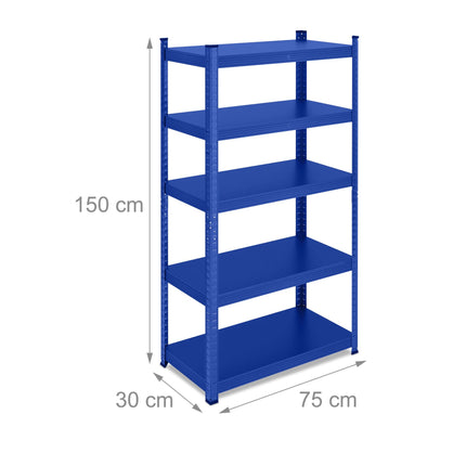 Blue strong metal shelves 5 levels